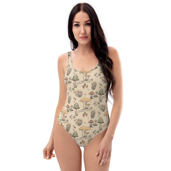 Vintage Style Fungi One-Piece Swimsuit
