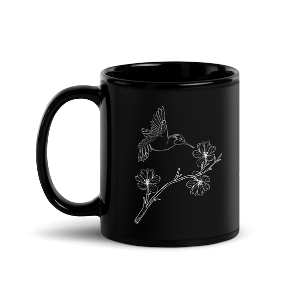 Hummingbird - Black Glossy Mug