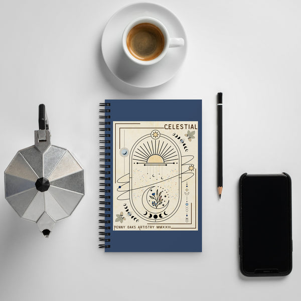 Vintage Style Celestial - Spiral notebook