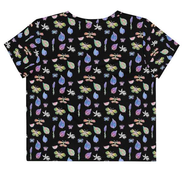 Butterfly Breeze Glow - All-Over Print Crop Tee
