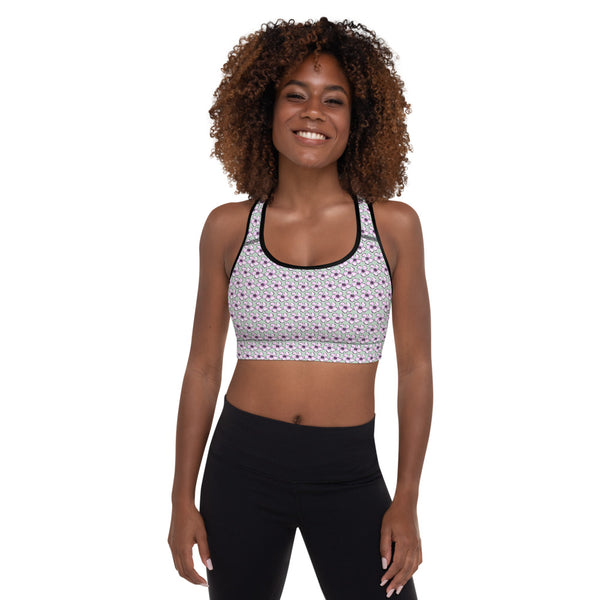 Purple Oleander - Padded Sports Bra