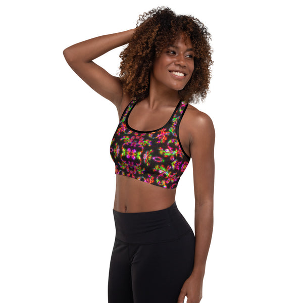Crimson Jacquard - Padded Sports Bra