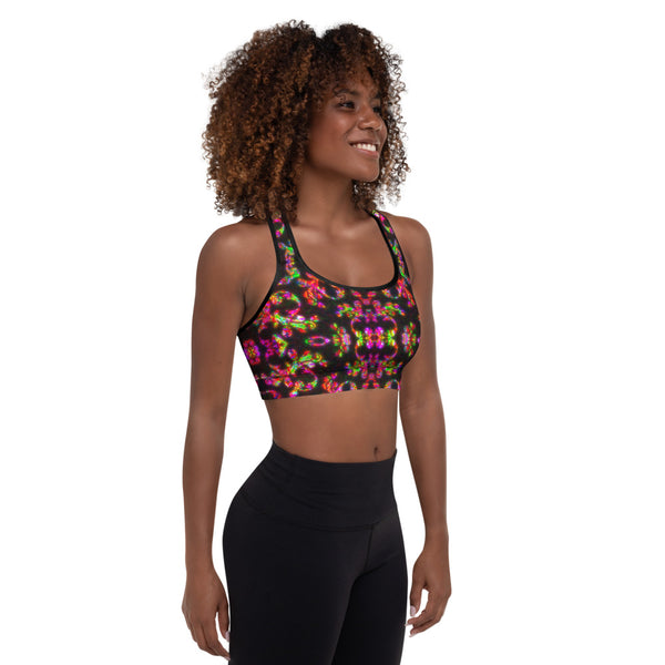 Crimson Jacquard - Padded Sports Bra