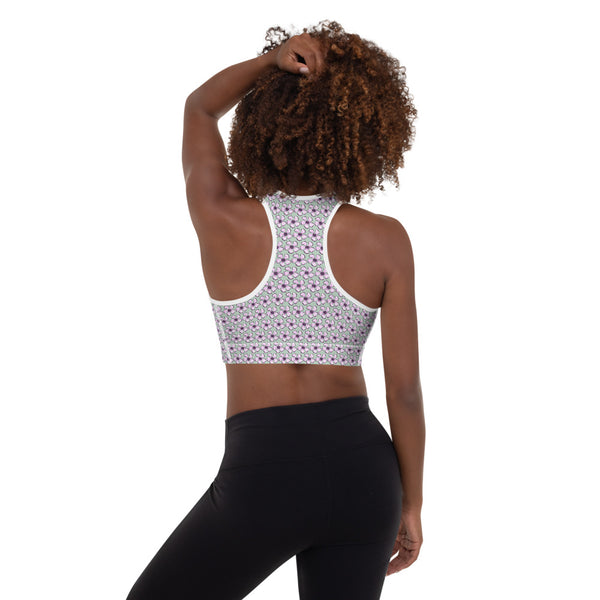 Purple Oleander - Padded Sports Bra