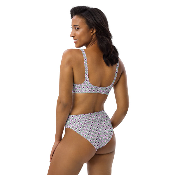 Purple Oleander - Recycled high-waisted bikini