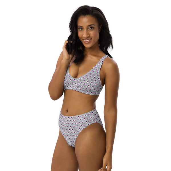 Purple Oleander - Recycled high-waisted bikini