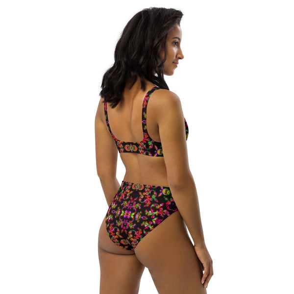 Crimson Jacquard - Recycled high-waisted bikini