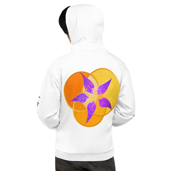 Purple Orchid and Gold - White - Unisex Hoodie