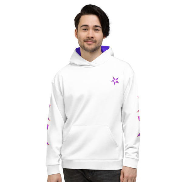 Purple Orchid and Gold - White - Unisex Hoodie