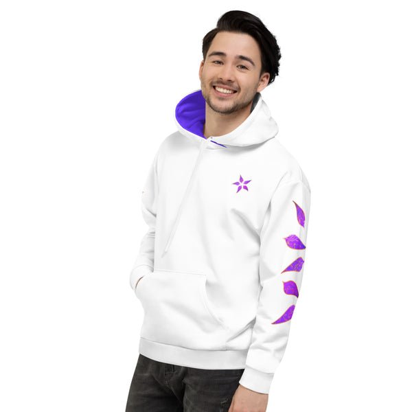 Purple Orchid and Gold - White - Unisex Hoodie