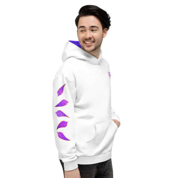 Purple Orchid and Gold - White - Unisex Hoodie