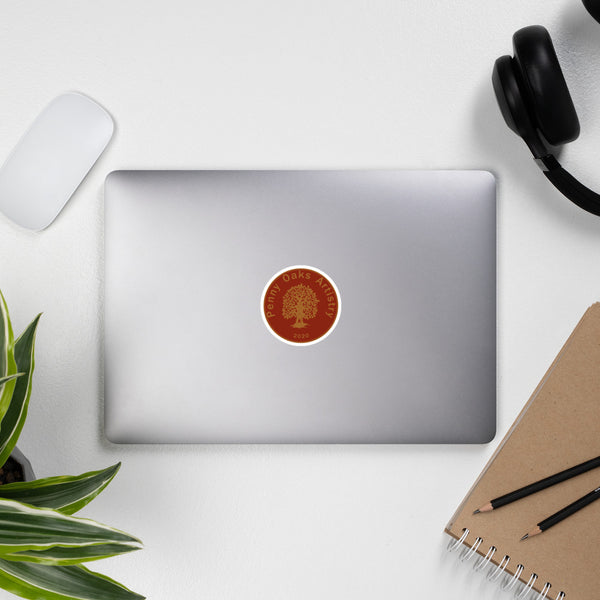 POA Logo Burgundy Coin - Bubble-free stickers