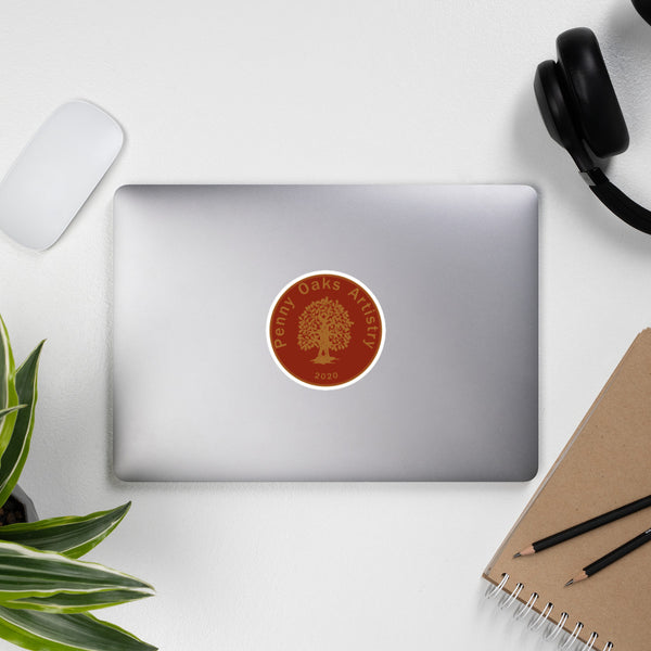 POA Logo Burgundy Coin - Bubble-free stickers