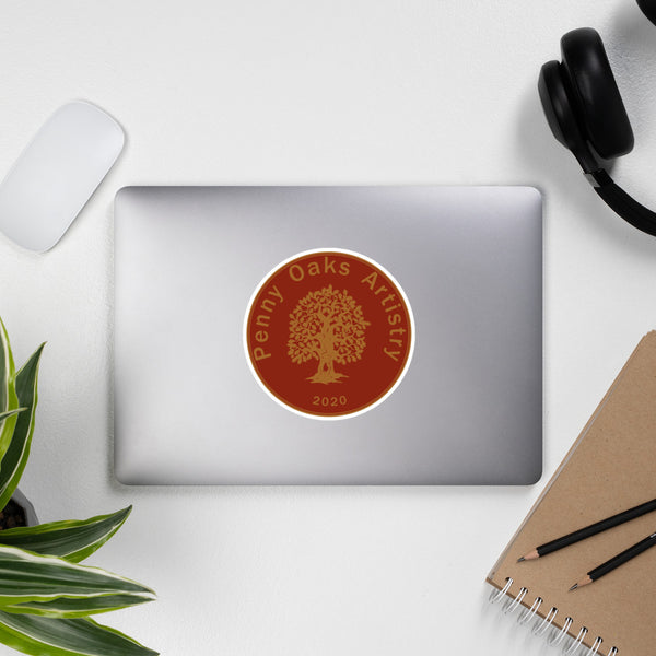 POA Logo Burgundy Coin - Bubble-free stickers