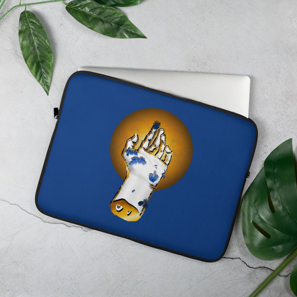 La Main Fleurs Bleues - Laptop Sleeve