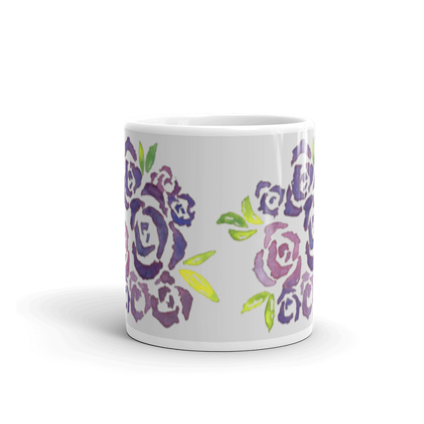 Purple Roses Glossy Mug