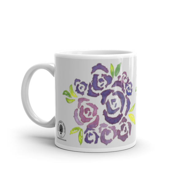 Purple Roses Glossy Mug