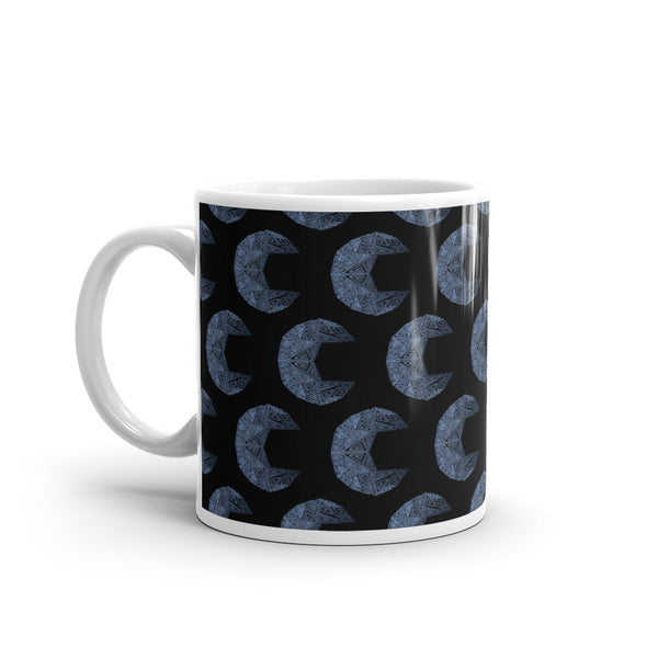 Geometric Crescent Moon Glossy Mug