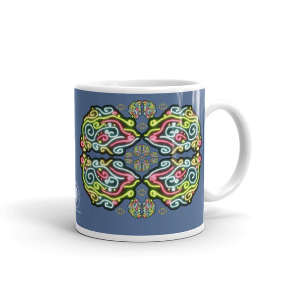 Neon Daydream Blue Glossy Mug