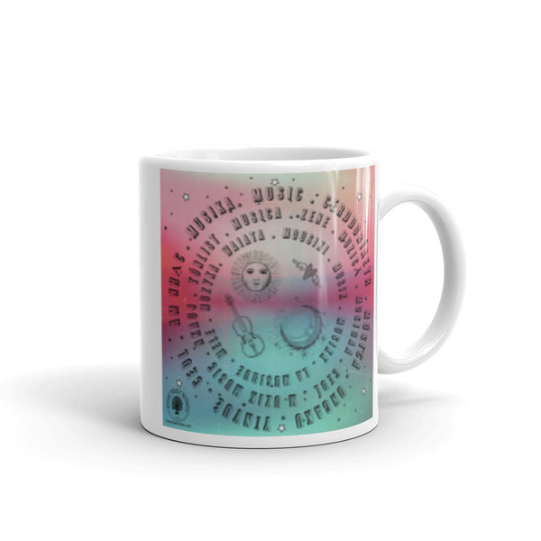 Days start and End with Music Glossy Mug