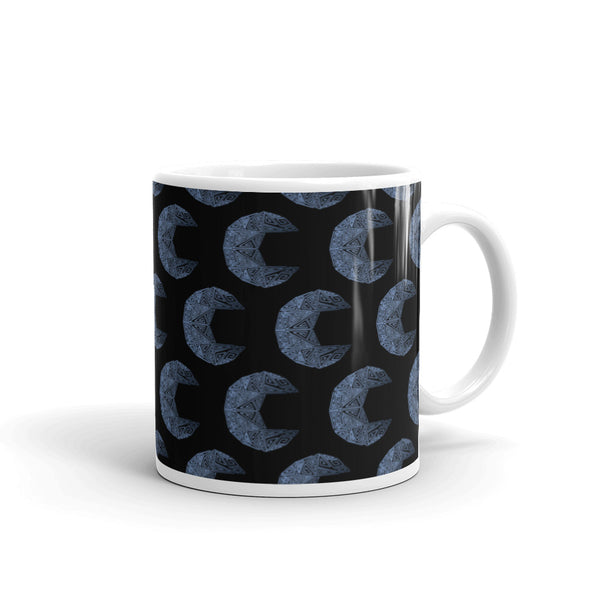 Geometric Crescent Moon Glossy Mug