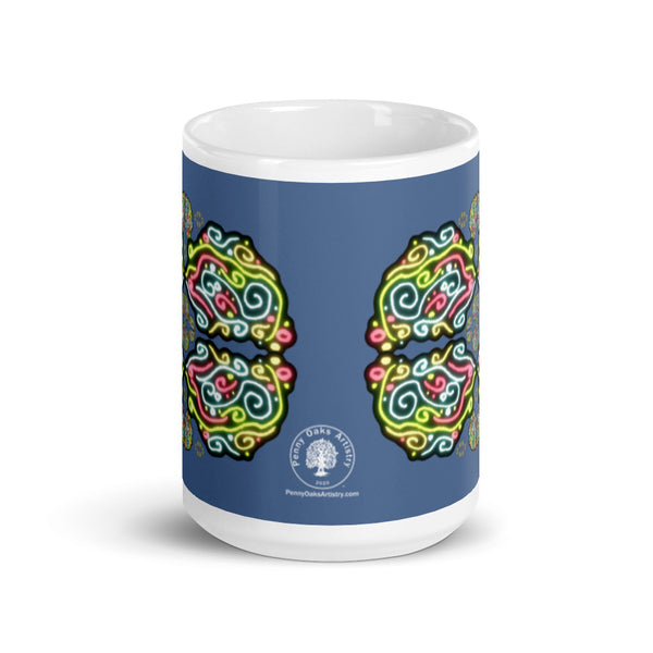 Neon Daydream Blue Glossy Mug