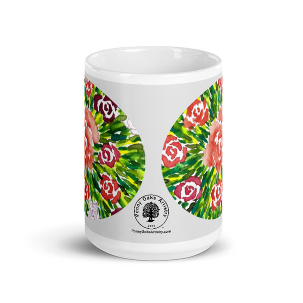 Rose Burst Glossy Mug