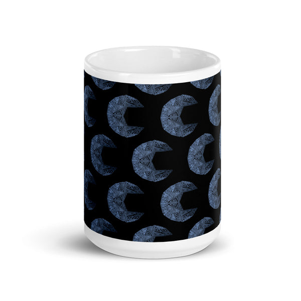 Geometric Crescent Moon Glossy Mug