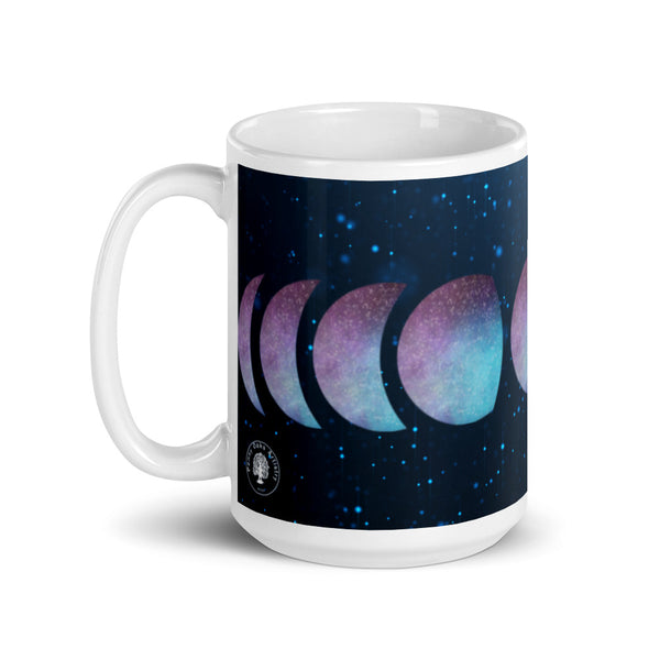 Galaxy Moon Phases Glossy Mug