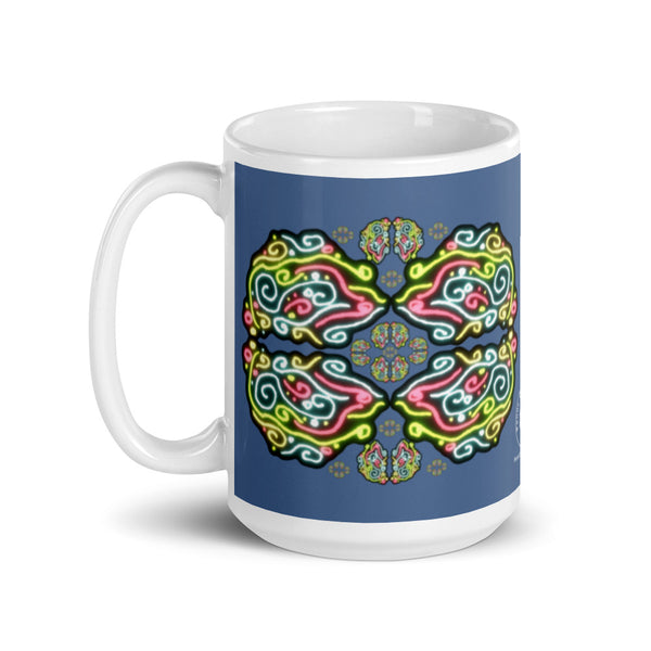 Neon Daydream Blue Glossy Mug