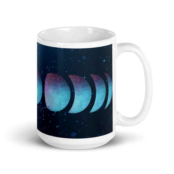 Galaxy Moon Phases Glossy Mug
