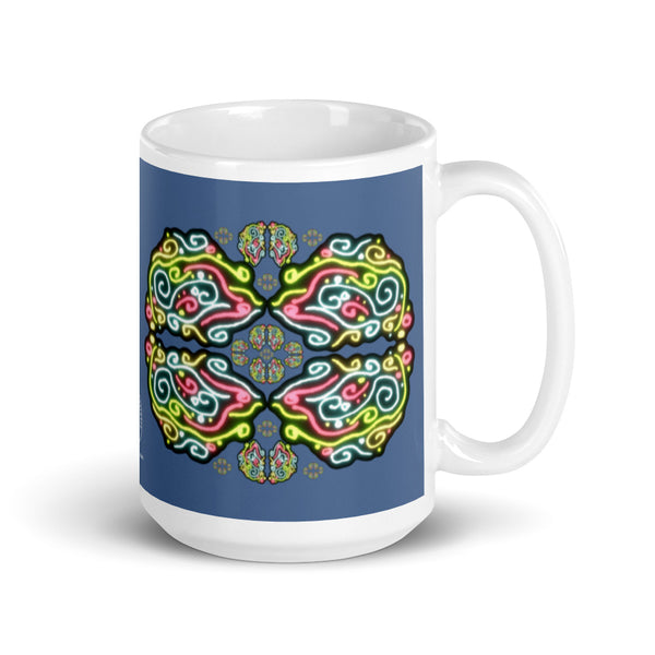Neon Daydream Blue Glossy Mug