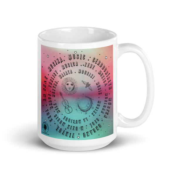 Days start and End with Music Glossy Mug