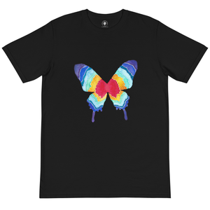 Multi-colored watercolor butterfly t-shirt