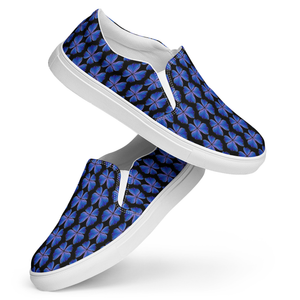 Ultraviolet butterfly patterned slip on sneakers