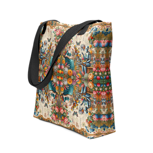 Cyber-Flora Fusion Tote Bag