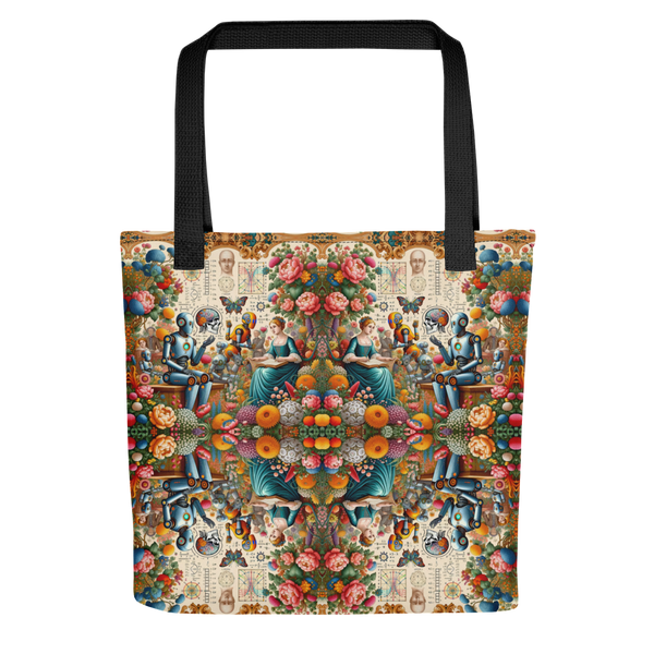 Cyber-Flora Fusion Tote Bag