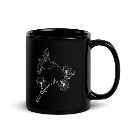 Hummingbird - Black Glossy Mug