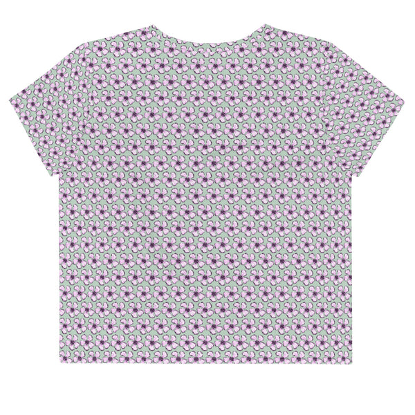 Purple Oleander - All-Over Print Crop Tee