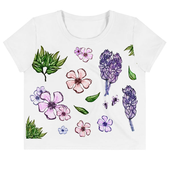 Meadow Blooms - All-Over Print Crop Tee