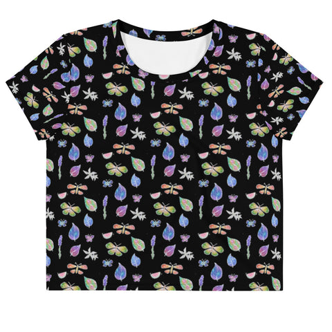 Butterfly Breeze Glow - All-Over Print Crop Tee