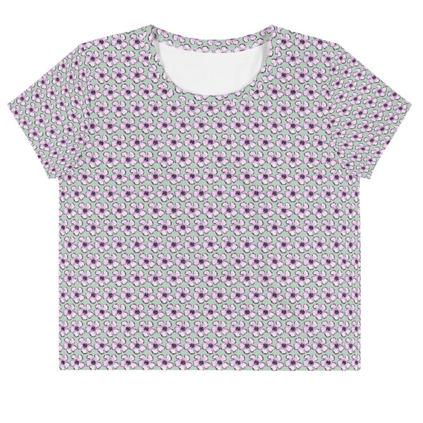 Purple Oleander - All-Over Print Crop Tee