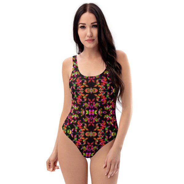 Crimson Jacquard - One-Piece Swimsuit