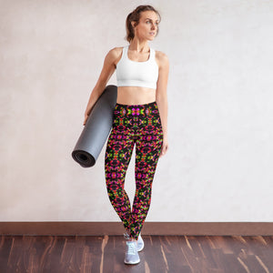 Crimson Jacquard - Yoga Leggings