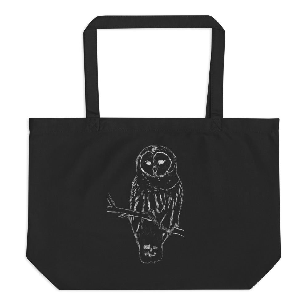 Snowy Owl - Large organic tote bag