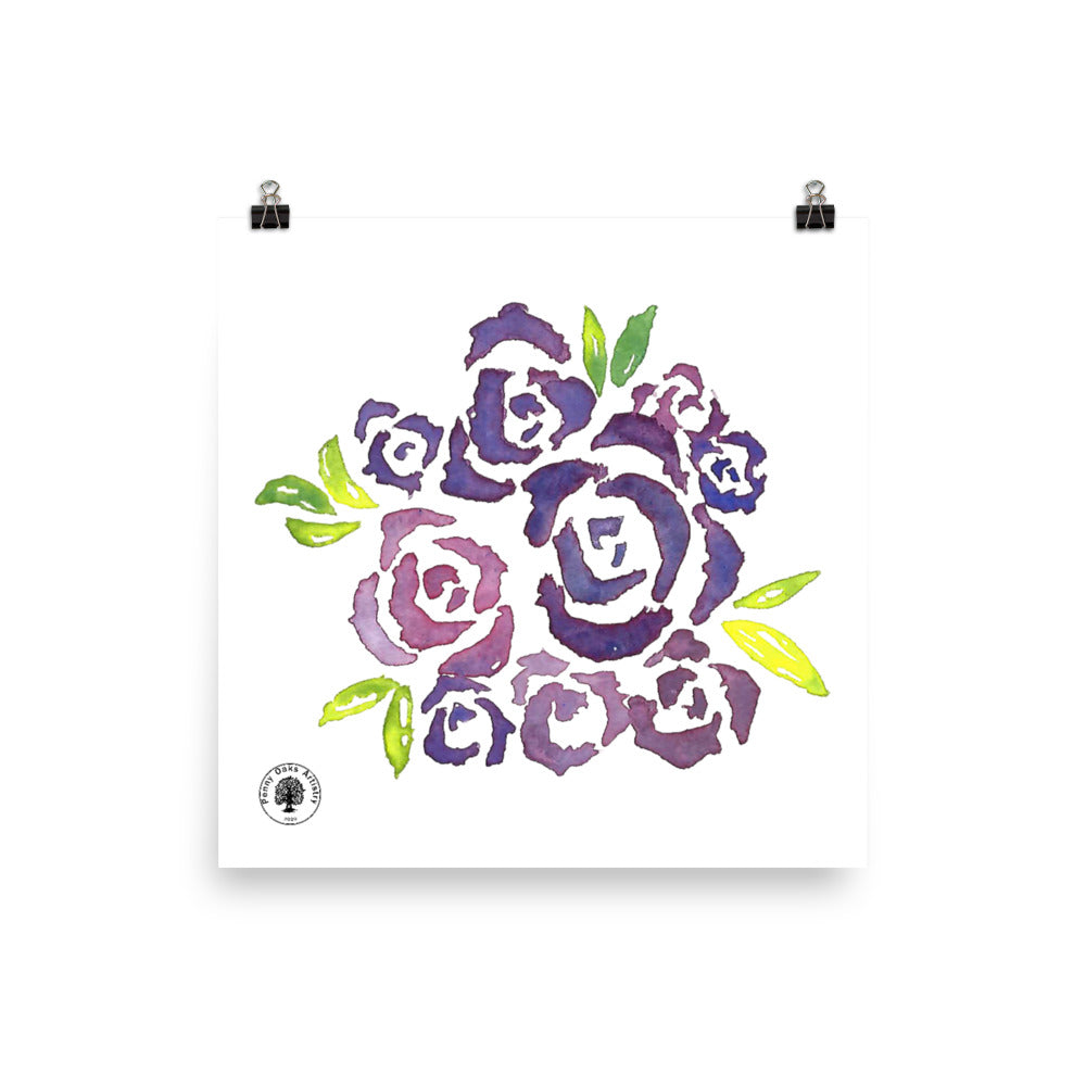 Purple Roses - Photo paper poster
