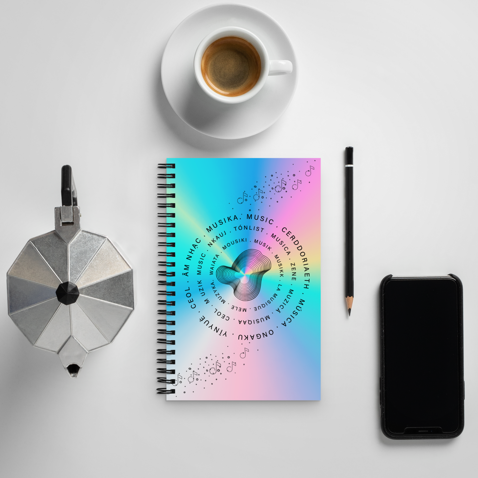 Musical waves - Spiral notebook