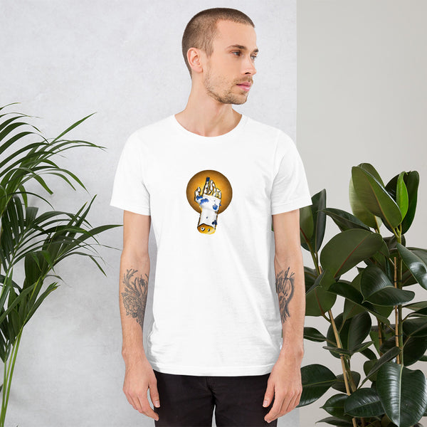 La Main Fleurs Bleues - Short-Sleeve Unisex T-Shirt