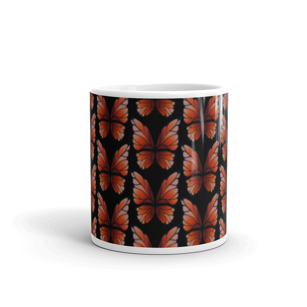 Garnet Butterfly White Glossy Mug