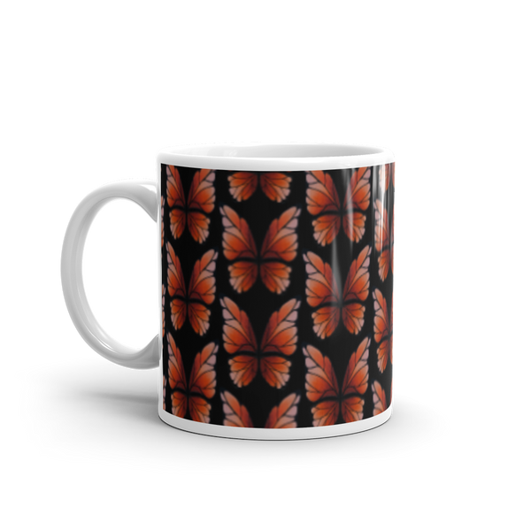 Garnet Butterfly White Glossy Mug